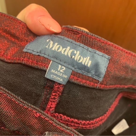 ModCloth Distressed Red Metallic Pants - Picture 11 of 12